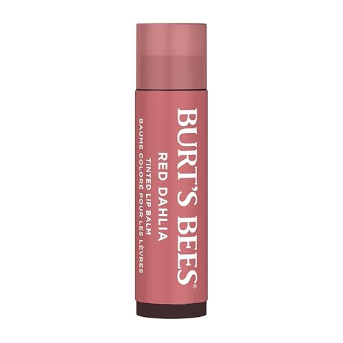 Burt's Bees Tinted Lip Balm Red Dahlia, Moisturising Lip Tint With Shea Butter, 100% Natural Origin, 4.25g