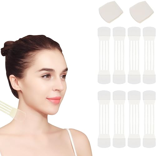 Neck Tape Lifting Invisible,40 PCS+8 Strips,Neck Lift Tape Invisible,Lifting and Tightening Nec/k Tap/e Strips Sticker,Skin Friendly Waterproof Neck Lift Tape for Saggy Skin Double Chin Wrinkles Women