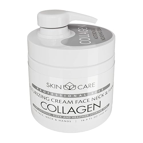 Skin Care Collagen 3-in-1 Moisturizer Face, Neck & Décolleté Cream - Treatment for Crepey Skin, Wrinkles and Sagging - Daily Lotion for All Skin Types (500ml)