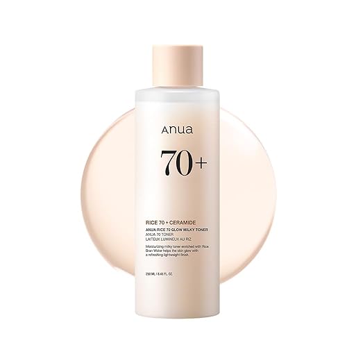Anua Rice 70 Glow Milky Toner, Glass & Dewy Skin, Hydrating & Barrier Care, Rice Water, Niacinamide, Ceramides, All Skin T...