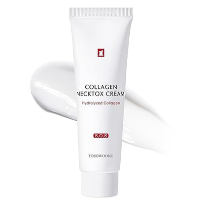 TOSOWOONG Collagen Necktox Cream with Collagen and Hyaluronic Acid, Korean Skincare for Smooth and Nourished Neck & Décolletage, 50ml, 1.69 fl. oz.