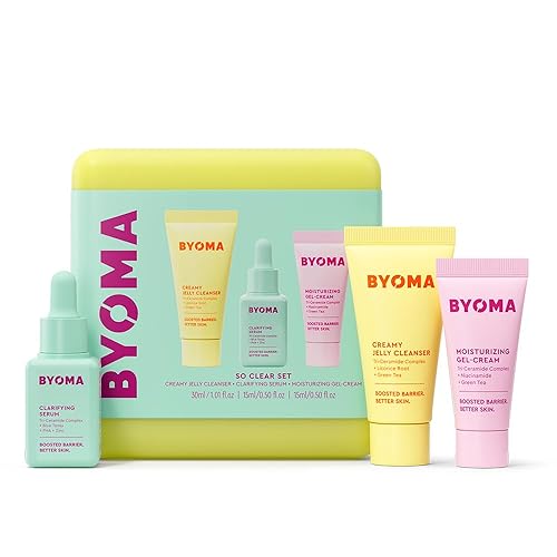 BYOMA So Clear Set - Barrier Repair Skincare Set for Acne Prone Skin (30ml, 15ml, 15ml) Creamy Jelly Cleanser, Clarifying ...