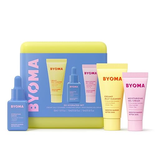 BYOMA So Hydrated Set - Barrier Repair Skincare Set (30ml, 15ml, 15ml) Creamy Jelly Cleanser, Hydrating Face Serum and Cer...