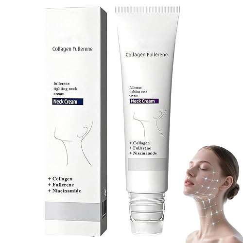 Magec Cream, Magic Collagen Fullerene Neck Cream, Tighten and Lift Firming Neck Cream for Crepey Skin, Collagen Neck Cream with Rollers, Reduces Wrinkles Fine Lines And Double Chin (1)