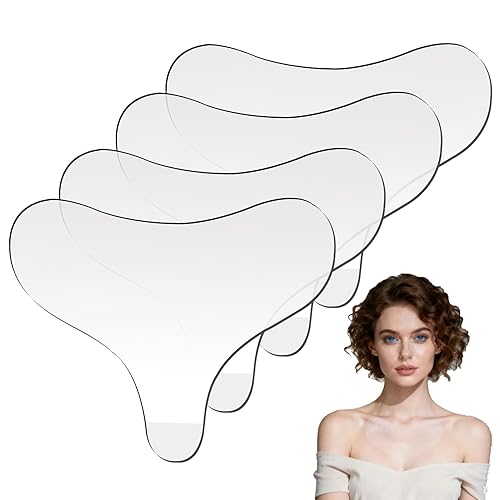 4Pcs Silicone Chest Wrinkle Pads Resuable Patches for Decollete and Chest Anti Wrinkle Remover Preventing and Smoothing Skin While Sleeping Overnight Silicone (T Type)