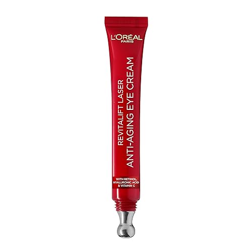 L’Oréal Paris Laser Renew Anti-Ageing Triple Action Eye Cream, Smooth Wrinkles and Target Eye Bags, Pro-Retinol, Hyaluronic Acid and Vitamin C, Suitable for All Skin Types, 15ml