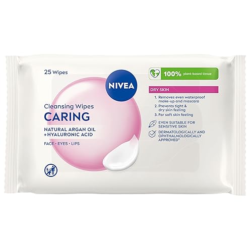 NIVEA Caring 3-in-1 Cleansing Face Wipes pack 25 sheets – women's face care – NIVEA