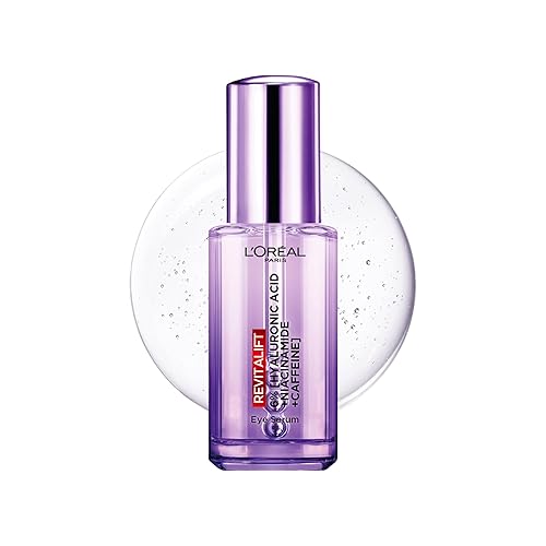 L'Oréal Paris Eye Serum (20ml), Revitalift Filler Serum with 2.5% Hyaluronic Acid & Caffeine, Cooling Triple Bead Applicator, Visibly Replumps, Brightens & De-Puffs Eyes, Validated by Dermatologists
