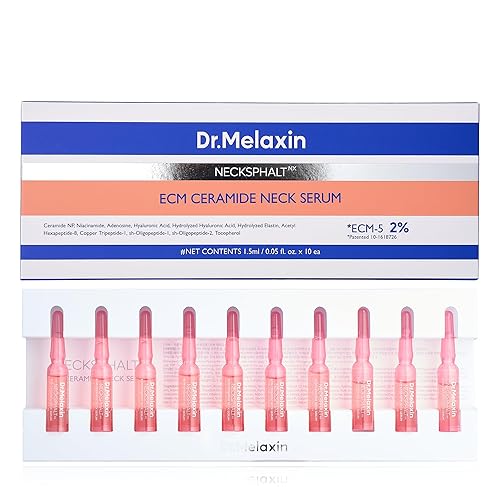 Dr.Melaxin Necksphalt ECM Barrier Ampoule – Neck Firming & Anti-Wrinkle Treatment for Turkey Neck & Neck Lift, Korean Skincare, 10 x 1.5ml Ampoules