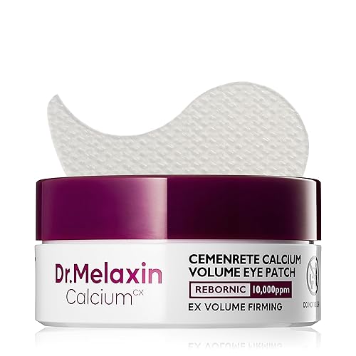 Dr.Melaxin Cemenrete Calcium Volume Eye Patches (60 Patches) – Under Eye Patches for Dark Circles & Puffiness, Anti-Wrinkle Eye Mask for Fine Lines, Firming & Elasticity Boosting K-Beauty Skincare