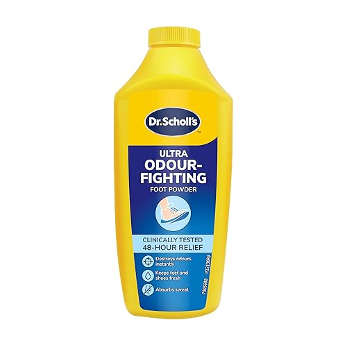 Dr. Scholl's Ultra Odour-Fighting Foot Powder with Sweat Max Technology-Keeps Feet and Shoes Fresh and Dry, Controls Foot Wetness, Destroys Foot Odours Instantly and Provides All-Day Odour Protection